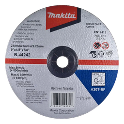 Disco de corte para metal Makita B-44242 9" 22.23 mm