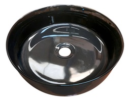 Lavabo Ovalin Cerámico Solana Modelo Cala Negro Redondo de 36cm | Porcelana y Pintura Anti Manchas | Diseño de Sobreencimera