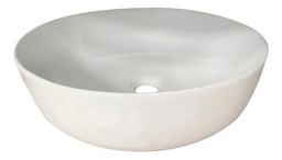 Lavabo Ovalin Cerámico Solana Modelo Nardo Blanco Redondo de 41.5cm | Porcelana y Pintura Anti Manchas | Diseño de Sobreencimera