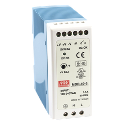 Fuente de poder Mean Well MDR-40-5 40W 5Vcc riel DIN