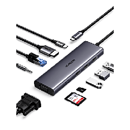 Docking USB-C UGREEN 15601 10 en 1 HDMI 4K VGA PD 100W
