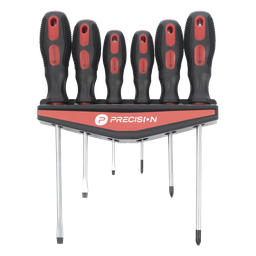 Juego 6 desarmadores Precision PST-H020-07 acero CrV bicolor