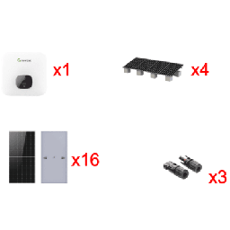 Kit solar interconexión Growatt 10kW 220V 16 paneles