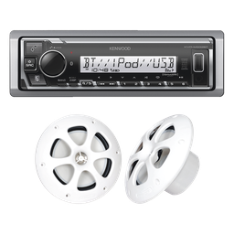Kit estéreo marino Kenwood KMR-M332BT + bocinas KFC-1613MRW 6.5"