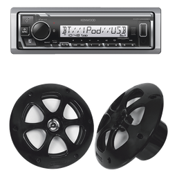 Kit estéreo marino Kenwood KMR-M332BT + bocinas KFC-1613MRB 6.5"