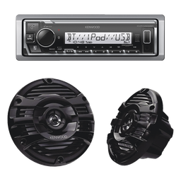 Kit estéreo marino Kenwood KMR-M332BT + bocinas KFC-1653MRB 6.5"