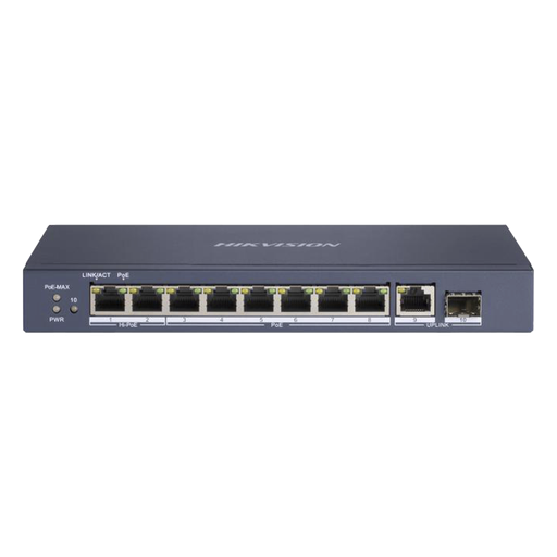 Switch PoE+ / No Administrable / 6 Puertos 10/100 Mbps PoE+ / 2 Puertos 10/100 PoE++(90 W) / 1 Puerto 10/100/1000 Uplink + 1 puerto SFP / PoE hasta 250 metros / 110 W