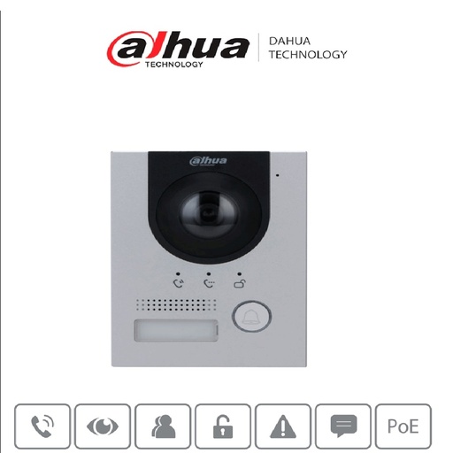 DAHUA VTO2202FP - Frente de Calle para Videoportero IP/ Metálico/ Cámara de 2 Megapíxeles con 160 Grados de Apertura/ Protección IK07/ Exterior IP65/ Visión Nocturna/ PoE/ Indicador de Voz/ Apertura de Chapa/ #EdificioInteligente #SMBEntradaVehicular