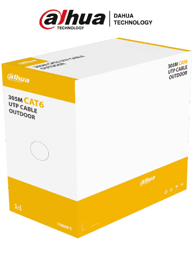 DAHUA PFM920-6U - Bobina de Cable UTP para Exterior Cat6/ 100% Cobre/  Color Negro/ Cubierta Exterior MDPE/ Cumple con Estandares ANSI/TIA 568-C.2/ RoSH/ Retardante de Flama/ #LoNuevo DH-PFM920-6U