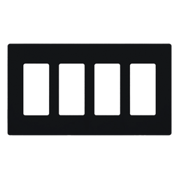 Placa de pared Lutron SC4MN 4 espacios negro