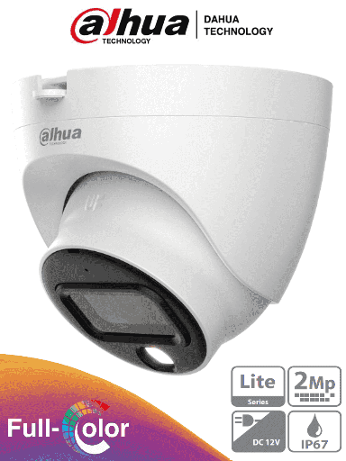 DAHUA HAC-HDW1209TLQN-A-LED - Cámara Domo Full Color de 2 Megapixeles/  Lente de 2.8mm/ Angulo de 103 Grados/ Micrófono Integrado/ 20 Metros de Iluminación/  Instalacion Rapida/ IP67/ DWDR/ Starlight/  DH-HAC-HDW1209TLQN-A-LED
