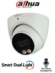 DAHUA HAC-HDW1239TN-IL-A - Camara Domo de 2 Megapixeles/ Iluminador Dual Inteligente + Full Color/ Lente de 2.8 mm/ 107 Grados de Apertura/ Microfono Integrado/ 40 Metros de Iluminación IR y Visible/ WDR Real de 130 dB/ IP67/  DH-HAC-HDW1239TN-IL-A