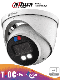 DAHUA HAC-ME1509H-A-PV-S2 -  Camara Domo TioC de 5 Megapixeles/ Iluminador Dual Inteligente/ Lente de 2.8mm/ 111 Grados de Apertura/ 40 Metros de Iluminación Visible e IR/ Estrobo de Luz Roja y Azul/ Super Adapt/ Microfono Integrado/ WDR Real/ #LoNuevo DH-HAC-ME1509HN-A-PV