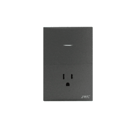 Placa apagador y toma JWJ JTL-G7744 15 A 127 V acero