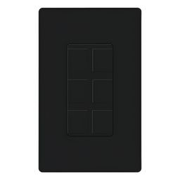 Placa de pared Lutron CA-6PF-BL 6 puertos negro