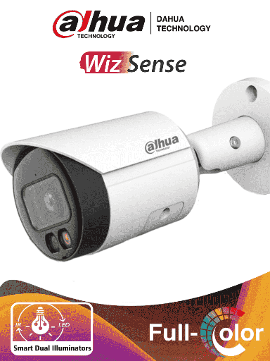 DAHUA IPC-HFW2249S-S-IL - Camara Bullet IP 2 Megapixeles/ Iluminador Dual Inteligente+Full Color/ WizSense/ Lente de 2.8mm/ 107 Grados/ Microfono Integrado/ 30 Mts de IR y Luz Visible/ Metalica/ Ranura MicroSD/ WDR 120dB/ SMD Plus/ PoE/ #LoNuevo DH-IPC-HFW2249S-S-IL
