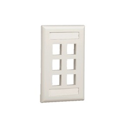 Placa de pared Panduit NK6FWHY 6 puertos Keystone blanco