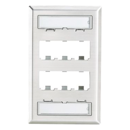 Placa de pared Panduit CFPL6SY 6 puertos Mini-Com acero inox