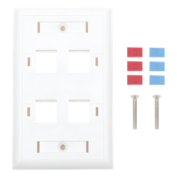 Placa de pared LinkedPro LP-FP-24 4 puertos Keystone blanca