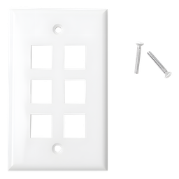 Placa de pared LinkedPro LP-FP-20 6 puertos Keystone blanca
