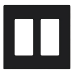 Placa de pared Lutron Claro CW2BL 2 gang negra