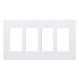 Placa de pared Lutron CW4WH blanca 4 espacios