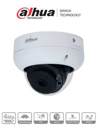 DAHUA IPC-HDBW3441R-AS-P - Cámara IP Domo Antivandálica Resolución de 4 MP/ Lente 2.1 mm/ ∢ 180°/ IR 15 mts/ IA WizSense/ Det. de Mov. Inteligente/ Protección Perimetral / Starlight / PoE / WDR / H.265+ / IP67 / IK10 / Micrófono / E&S Alarma DH-IPC-HDBW3441R-AS-P