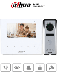 DAHUA KTA04 - Kit de Videoportero Analógico/ Pantalla de 4.3 Pulgadas/ Múltiples Sonidos de Timbre/ Botones Touch/ Frente de Calle de 1.3 Megapíxeles/ Apertura de Puerta/ IP66/ Indicador Led/ Botón de Salida y Detección de Estatus de Puerta/ DHI-KTA04