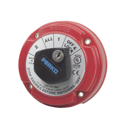 Switch selector batería marino Perko 8502DP 250A con llave