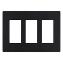 Tapa Lutron SC-3-MN 3 gang negro satinado sin tornillos