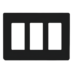Tapa Lutron CW3BL 3 gang negro sin tornillos
