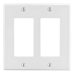 Placa Hubbell HUB-P262W contacto doble blanca