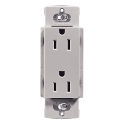 Tomacorriente dúplex Lutron CAR-15-GR 15A gris