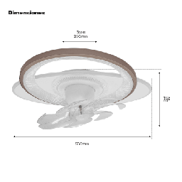 Ventilador de techo LED JWJ JLV-016 88W 550mm