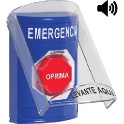 Botón de emergencia STI SS24A2EM-ES azul interior
