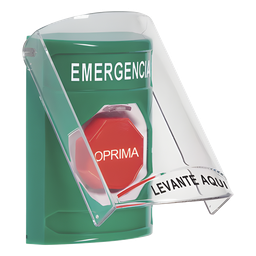 Botón emergencia STI SS21A2EM-ES verde con bocina