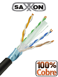Cable FTP Cat6 Saxxon SXN1570006 305m exterior negro