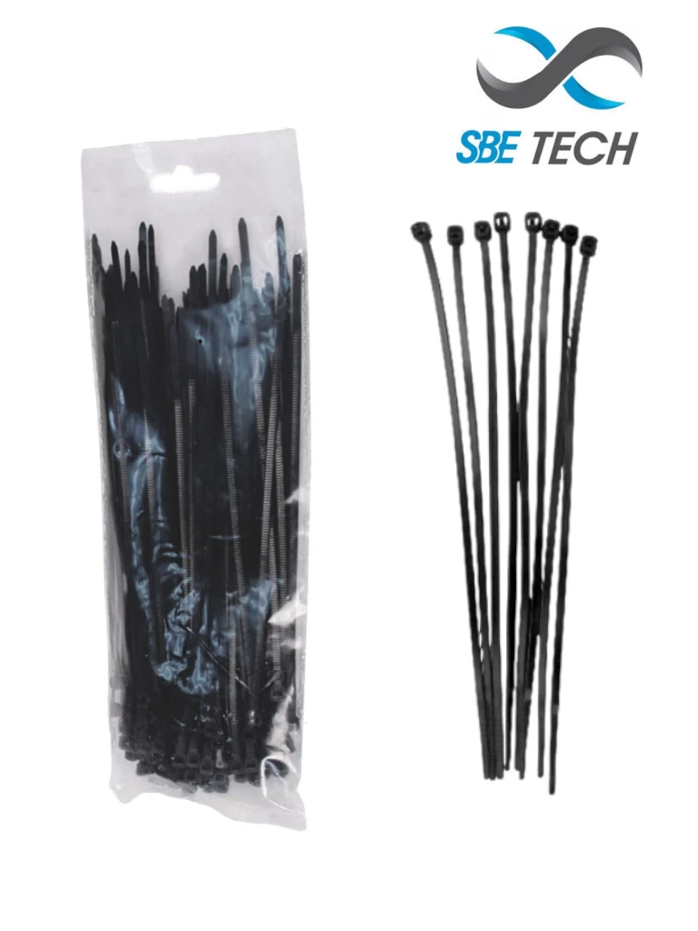 Cincho de nylon SBE TECH TCE3350121 3.6x200mm negro 100 pzas