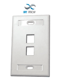Placa de pared SBE Tech SBE-2517-2P-WT 2 puertos blanca