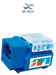 Jack keystone RJ45 SBE TECH SBT1610006 CAT5e azul 8 hilos