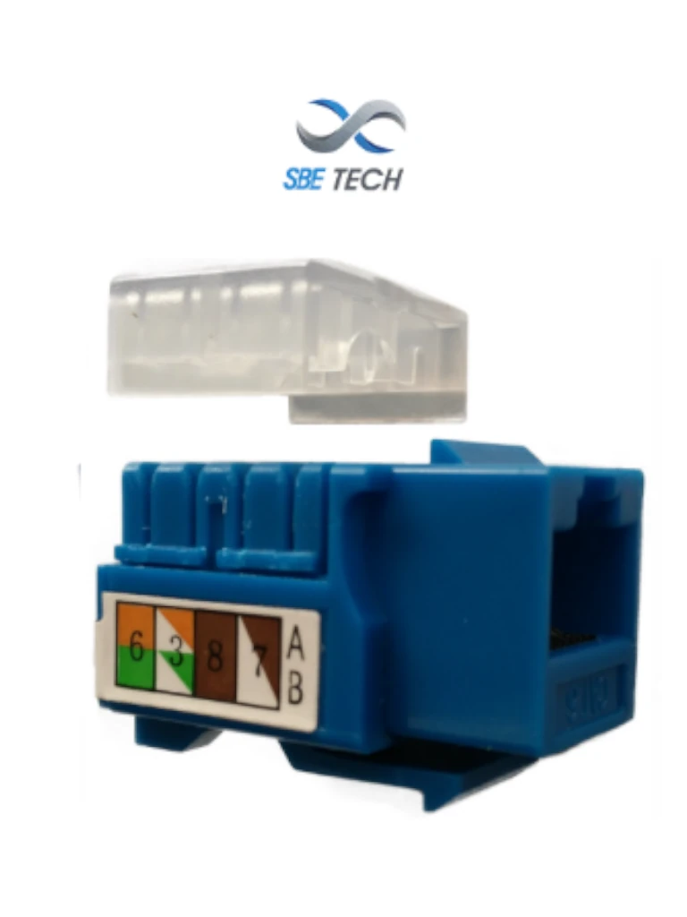 Jack keystone RJ45 SBE TECH SBT1610007 CAT6 azul 8 hilos