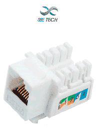 Jack keystone RJ45 SBE TECH SBT1610008 CAT 5e blanco