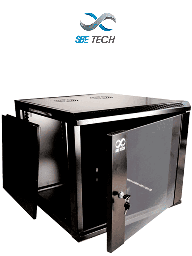 Gabinete de pared SBE TECH SBT1580011 9UR cristal templado