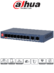 Switch PoE Dahua DH-CS4010-8ET2GT-60 10 puertos 60W