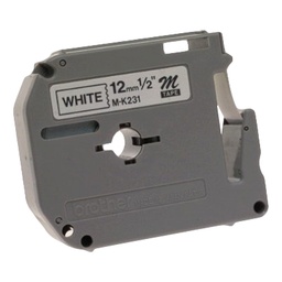 Cinta Brother M-231 etiquetas 12mm negro sobre blanco