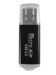 Lector de memoria Brobotix 345673N MicroSD USB 2.0 negro
