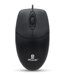 Mouse óptico alámbrico USB Brobotix 497202 negro