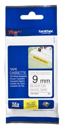 Cinta etiqueta Brother TZES221 9mm blanco negro
