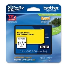 Cinta laminada Brother TZE661 36mm amarilla negro