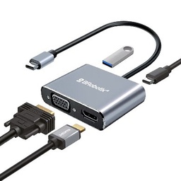 Docking station USB-C Brobotix 6000687 4 en 1 HDMI VGA